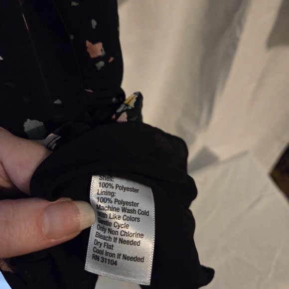 NWOT Madison Elegant Black Colorful Long Sleeve Wrap Dress Belt Size 1X - Picture 7 of 11